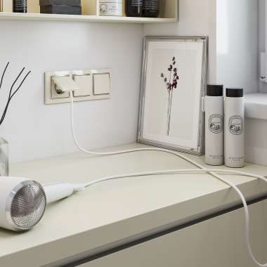 Выключатель одноклавишный проходной (слоновая кость) WL03-SW-1G-2W-ivory — Multielectrika