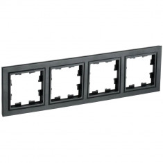 Рамка на 4 поста IEK Brite РУ-4-БрЧ черная &mdash; Multielectrika
