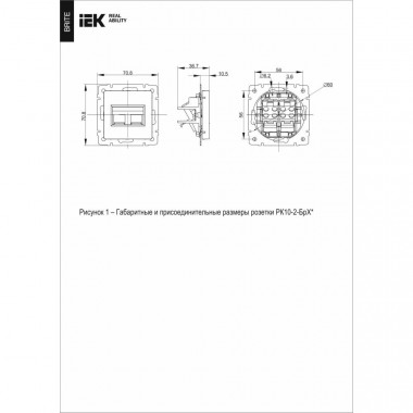 Розетка компьютерная двойная кат.5E RJ45 IEK Brite РК10-2-БрКр бежевая — Multielectrika