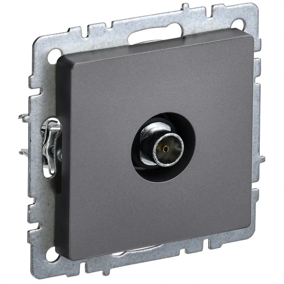 Розетка TV оконечная IEK Brite РТВ11-0-БрС сталь фото 1 — Multielectrika