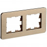 Рамка на 2 поста IEK Brite РУ-2-1-Бр металл шампань RE AL