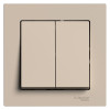 Выключатель двухклавишный Systeme Electric AtlasDesign в сборе, 10А, песочный фото 2 — Multielectrika