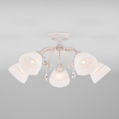 Потолочная люстра 30156/5 белый с золотом &mdash; Multielectrika
