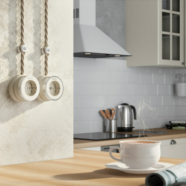 Розетка с заземлением Vintage слоновая кость матовый/хром W5871055 &mdash; Multielectrika