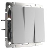 Выключатель трехклавишный (серебряный матовый) W1130065 фото 4 &mdash; Multielectrika