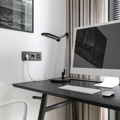 Накладка для двойной розетки Еthernet RJ-45 (графит рифленый) W1191104 &mdash; Multielectrika