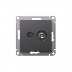 Розетка TV+RJ-45 Systeme Electric AtlasDesign кат. 5Е, базальт &mdash; Multielectrika