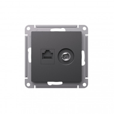 Розетка TV+RJ-45 Systeme Electric AtlasDesign кат. 5Е, базальт — Multielectrika