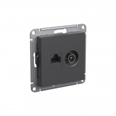 Розетка TV+RJ-45 Systeme Electric AtlasDesign кат. 5Е, базальт &mdash; Multielectrika