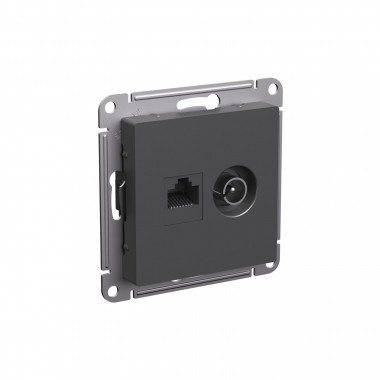 Розетка TV+RJ-45 Systeme Electric AtlasDesign кат. 5Е, базальт — Multielectrika