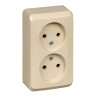 Розетка двойная без заземления и шторок 16А 250B Кремовая Schneider Electric Этюд PA16-005K
