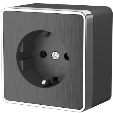 Розетка с заземлением Gallant графит рифленый W5071004 — Multielectrika