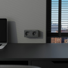 Розетка с заземлением Gallant графит рифленый W5071004 &mdash; Multielectrika