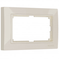 Рамка из поликарбоната для двойной розетки Snabb Basic слоновая кость W0082003 &mdash; Multielectrika