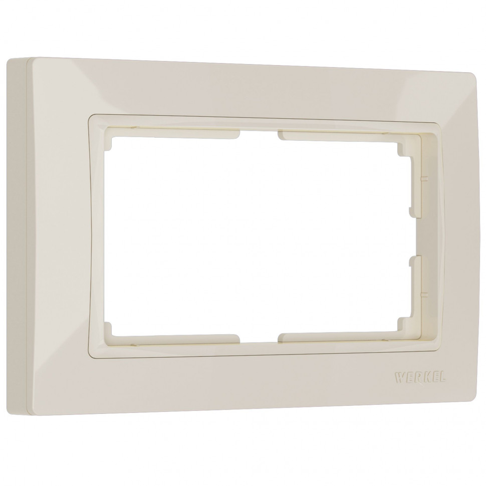 Рамка из поликарбоната для двойной розетки Snabb Basic слоновая кость W0082003 фото 1 &mdash; Multielectrika