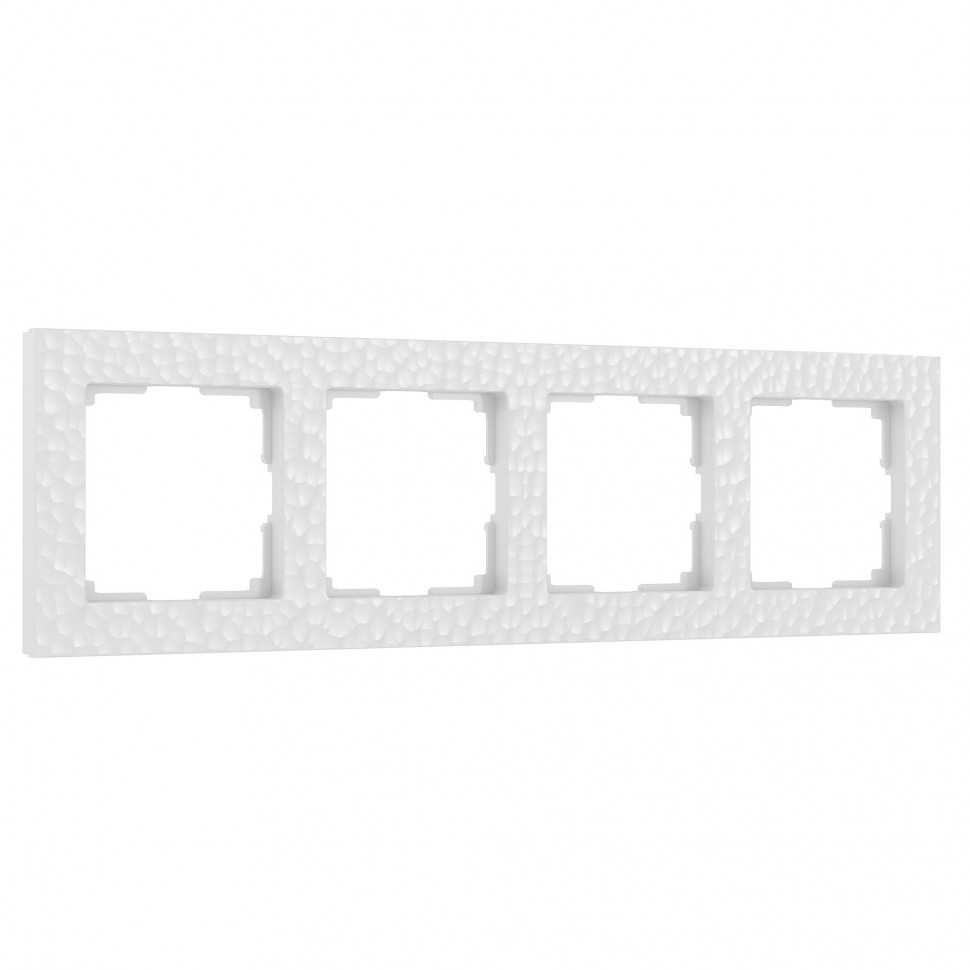 Рамка из поликарбоната на 4 поста Hammer белый W0042401 фото 1 — Multielectrika