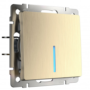 Выключатель одноклавишный с подсветкой (шампань рифленый) W1110110 — Multielectrika