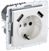 Розетка с заземлением с защитными шторками 16А с USB A+A 5В 2,1А IEK Brite РЮш10-1-БрБ белая фото 1 — Multielectrika