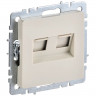 Розетка компьютерная двойная RJ45 кат.6 IEK Brite РК11-2-БрКр бежевая