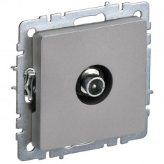 Розетка TV проходная IEK Brite РТВ10-0-БрС сталь &mdash; Multielectrika