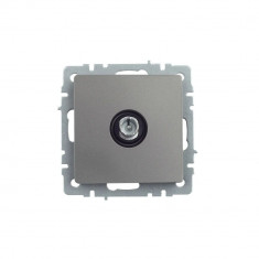 Розетка TV проходная IEK Brite РТВ10-0-БрС сталь &mdash; Multielectrika