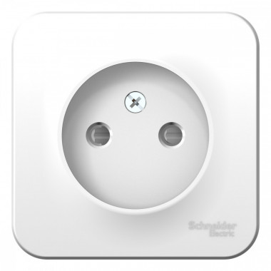 Розетка силовая Systeme Electric Blanca без заземления, со шторками, белая 16А — Multielectrika