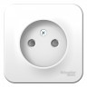 Розетка силовая Systeme Electric Blanca без заземления, со шторками, белая 16А