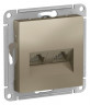 Розетка двойная Schneider Atlas Design RJ-45 кат. 5е, шампань