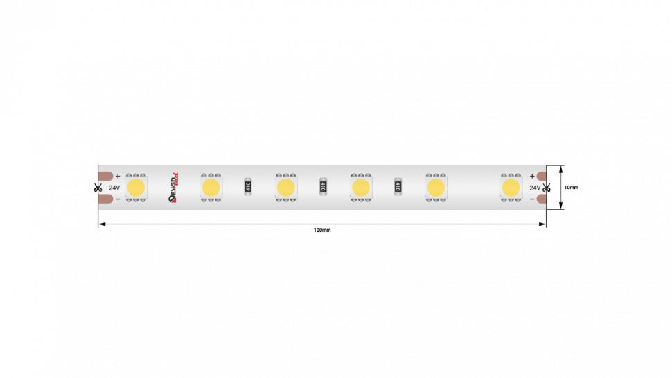 Лента светодиодная DSG 5050 WW 60L-V24-IP65, 2700 K, 300 LED, 14.4W/m, LUX фото 1 &mdash; Multielectrika