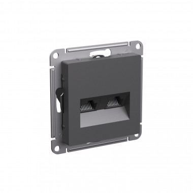 Розетка двойная RJ45+RJ45 Systeme Electric AtlasDesign кат.5Е, базальт — Multielectrika