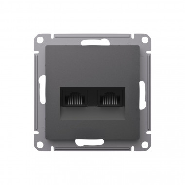 Розетка двойная RJ45+RJ45 Systeme Electric AtlasDesign кат.5Е, базальт — Multielectrika