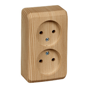 Розетка двойная без заземления и шторок 16А 250B Сосна Schneider Electric Этюд PA16-005D фото 1 — Multielectrika