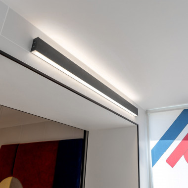 Линейный светодиодный накладной двусторонний светильник 128см 50Вт 6500К черный LSG-02-2-8*128-35-6500-MSh — Multielectrika