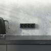 Розетка четверная с заземлением и шторками Gallant черный/хром W5072258 фото 3 &mdash; Multielectrika