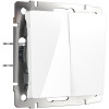 Выключатель двухклавишный (белый) W1120001 фото 1 &mdash; Multielectrika