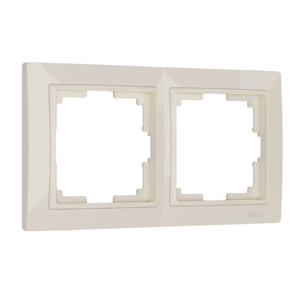 Рамка из поликарбоната на 2 поста Snabb Basic слоновая кость W0022003 фото 1 &mdash; Multielectrika