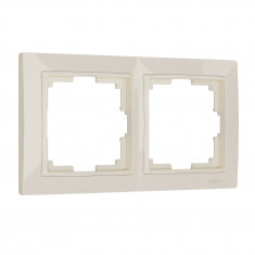 Рамка из поликарбоната на 2 поста Snabb Basic слоновая кость W0022003 &mdash; Multielectrika