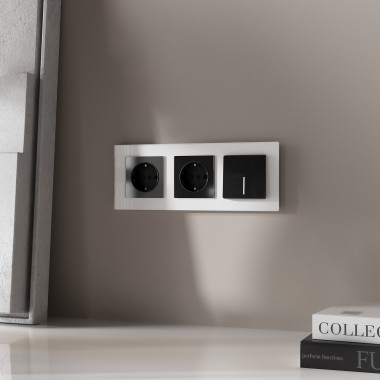 Выключатель одноклавишный с подсветкой (черный акрил) W1110148 — Multielectrika