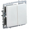 Выключатель двухклавишный 10А IEK Brite ВС10-2-0-БрЖ жемчуг