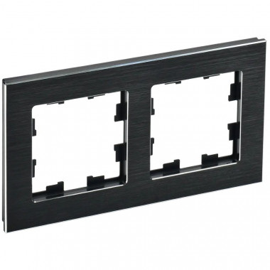 Рамка на 2 поста IEK Brite РУ-2-1-БрЧ металл черный — Multielectrika