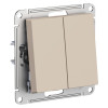 Выключатель двухклавишный Systeme Electric AtlasDesign самовозвратный, 10А, песочный фото 1 — Multielectrika
