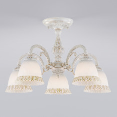 Потолочная люстра со стеклянными плафонами 60107/5 белый с золотом &mdash; Multielectrika