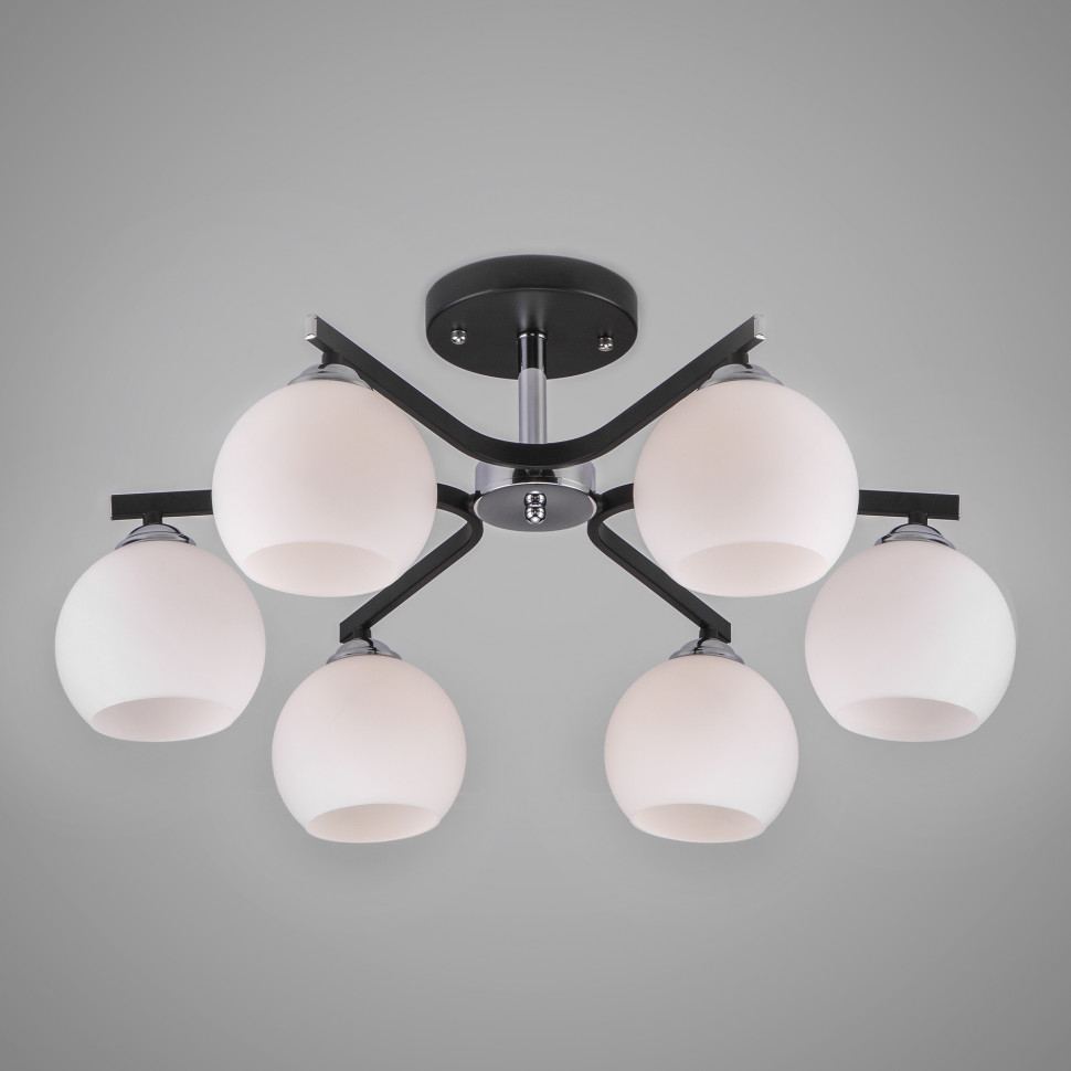 Потолочная люстра с плафонами 30145/6 хром/венге фото 1 — Multielectrika