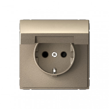 Розетка силовая Systeme Electric ArtGallery со шторками и крышкой, 16А, шампань — Multielectrika