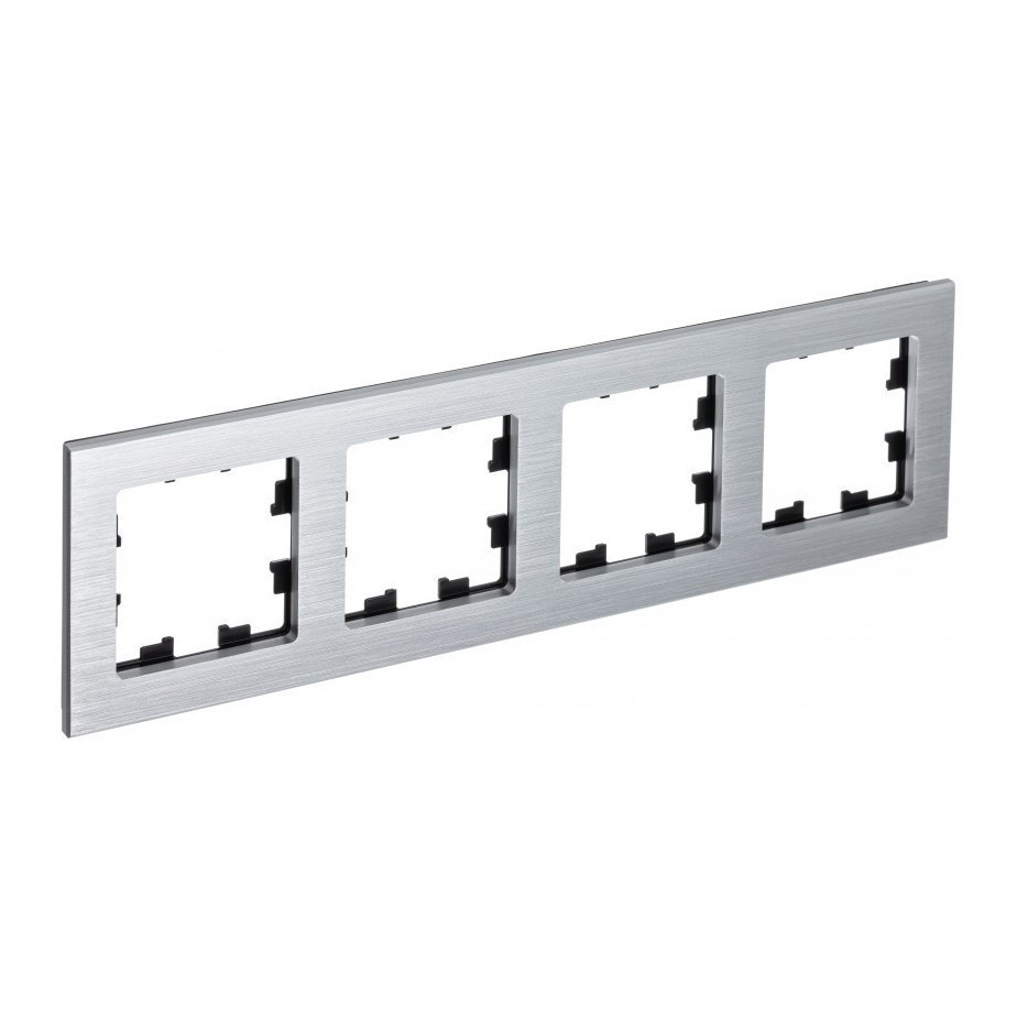 Рамка Schneider Electric Atlas Design Nature на 4 поста, серебро фото 1 — Multielectrika