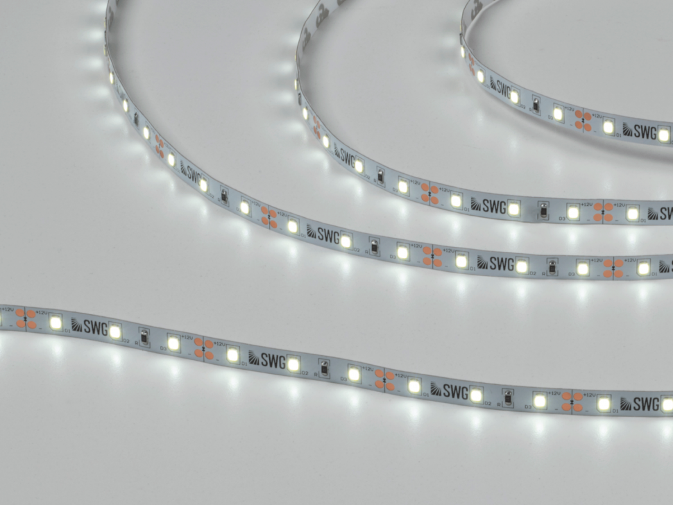 Лента светодиодная 4,8 Вт/м SMD2835 открытая (IP20) Холодный, 12В, 3М фото 1 — Multielectrika