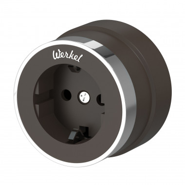Розетка с заземлением Vintage мокко матовый/хром W5871052 — Multielectrika