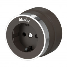 Розетка с заземлением Vintage мокко матовый/хром W5871052 &mdash; Multielectrika