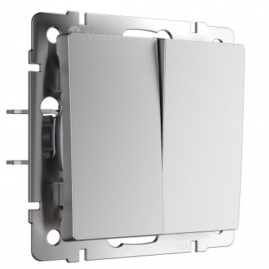 Выключатель двухклавишный (серебряный матовый W1120065 — Multielectrika