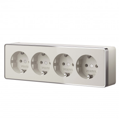 Розетка четверная с заземлением и шторками Gallant слоновая кость W5072204 — Multielectrika